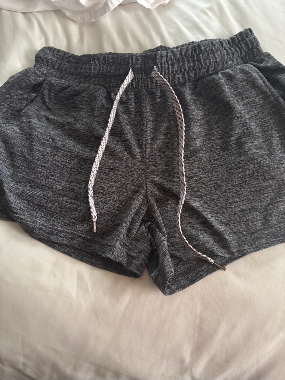 Women's Gray Knit Drawstring Lounge Shorts